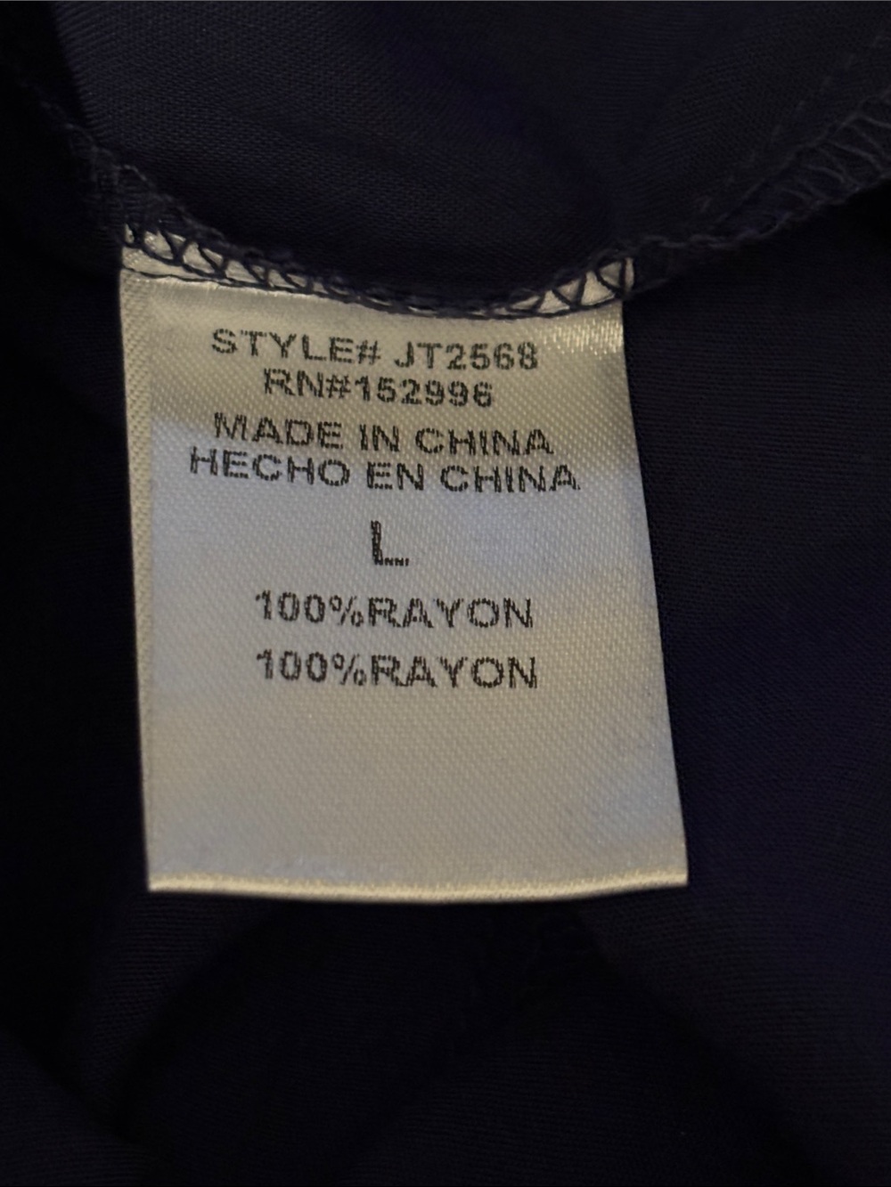 Tulip B Women's Navy Tie-Neck Blouse with Gold Accent Very Soft - Picture 5 of 6